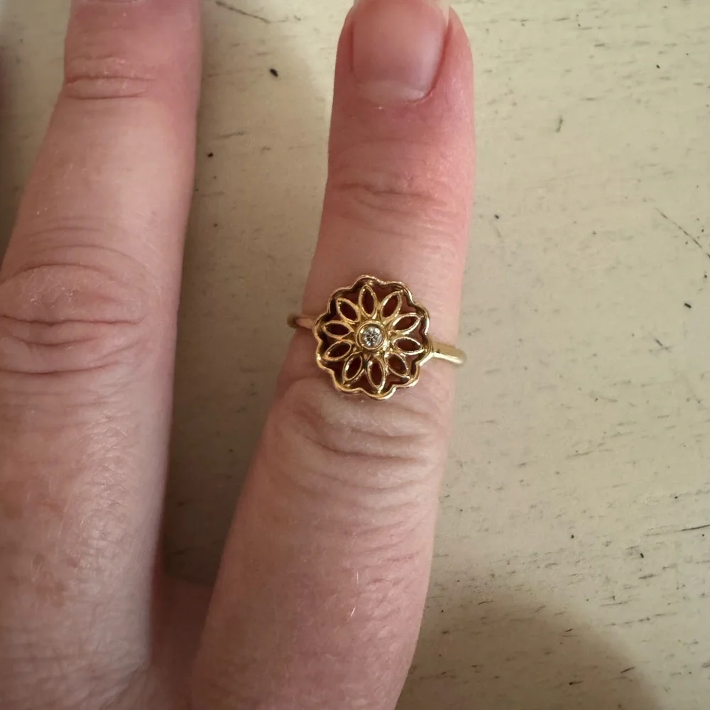 Pandora 14k Gold Radiance Diamond Ring - Picture 3 of 4